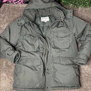 Vintage 90s super insulated down puffer coat Field & Stream hooded parka Sz xL